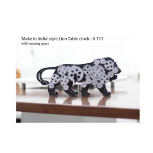 A111 – Make In India Lion Table Clock With Moving Gears