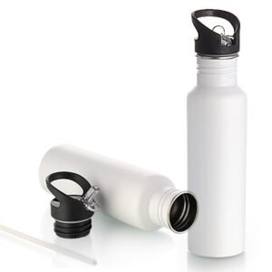 VINTAGE WHITE BOTTLE WITH STRAW WITH SUBLIMATION (650 ML)