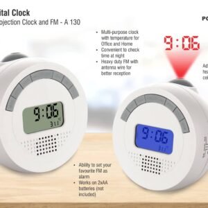 A130 – Round Digital Clock With Backlight, Projection Clock And FM