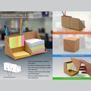 B47 – Folding Paper Cube (With Memopad And Tumbler)