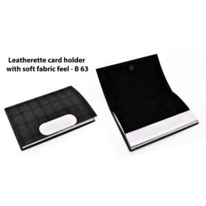 B63 – Leatherette Card Holder With Soft Fabric Feel