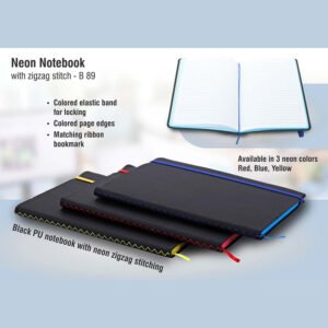 B89 – Neon Notebook With Zigzag Stitch
