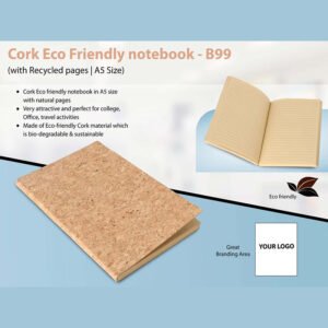 B99 – Cork Eco Friendly Notebook With Recycled Pages | A5 Size
