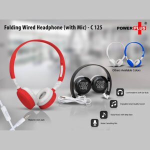 C125 – Folding Wired Headphone Set (With Mic)