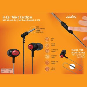 C134 – Artis In-Ear Wired Earphone With Mic And Clip