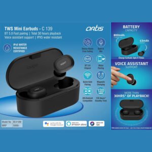 C139 – Artis TWS Mini Earbuds  BT 5.0 Fast Pairing