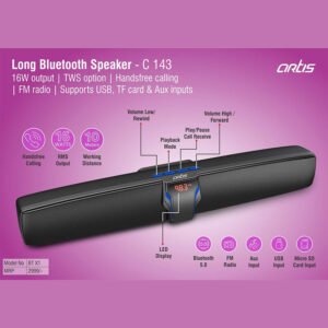 C143 – Artis Long Bluetooth Speaker 16W Output