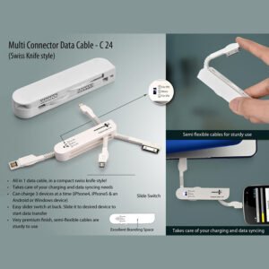 C24 – Multi Connector Data Cable Set (Swiss Knife Style)
