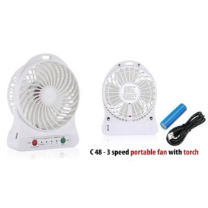C48 – 3 Speed Portable Fan With Torch