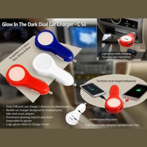 C50 – Glow In The Dark Dual Car Charger