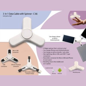 C66 – 3 In 1 Data Cable With Spinner