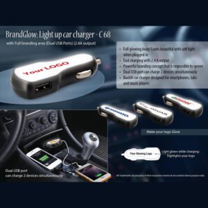 C68 – BrandGlow: Light Up Car Charger With Full Branding Area