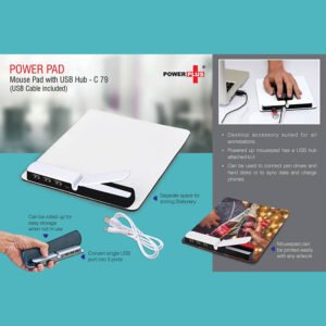 C79 – PowerPad: Mouse Pad With Usb Hub (USB Cable Included)