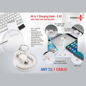 C82 – All In 1 Charging Cable With Travel Case And Keychain