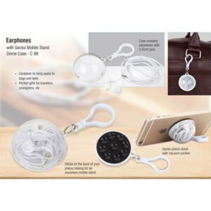 C96 – Earphones With Gecko Mobile Stand Dome Case