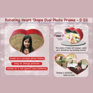 D22 – Rotating Heart Shape Dual Photo Frame