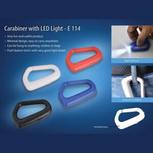 E114 – Carabiner With LED Light (With Battery)